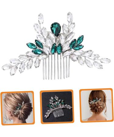 FRCOLOR Green Hair Accessories bridal hair combs pin hair bridal hair crystal hair Bride Hair Side hair decorations dinner party modeling rhinestones Red Flower Hair Comb - Buy Online on GoSupps.com