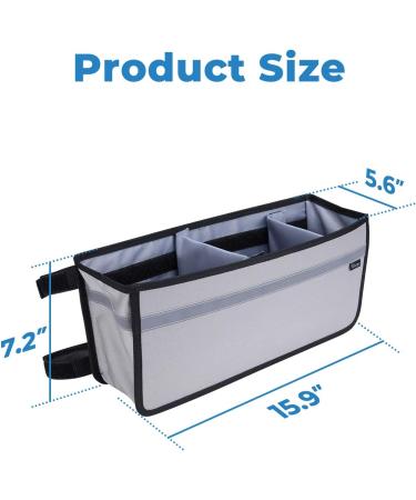 ISSYAUTO Walker Basket with Cup Holder and Storage Bag - Gray | Perfect Gift for Family and Friends | Strap Mount Design | (Not for Rollator Walkers) - Buy Online on GoSupps.com