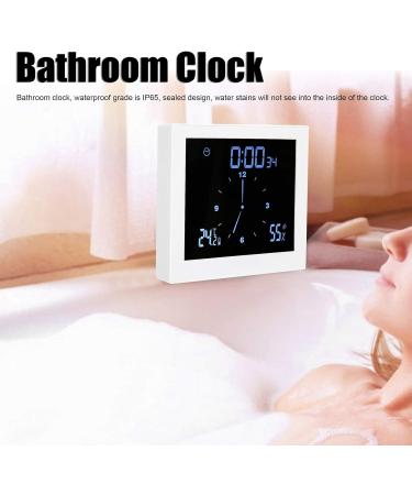 Bathroom Accessories Digital Clock Ring Dynamic Hand Time Display Supports Digital Display Time Display for Bathroom (White Pisa Leaning Tower Type) - Buy Online on GoSupps.com