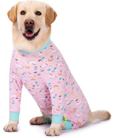 Miaododo Rehabilitation Suit for Medium & Large Dogs - Breathable Post-Operative Pajamas & Cone Neck Band Pink - Ideal Surgical Recovery Solution - Buy Online on GoSupps.com