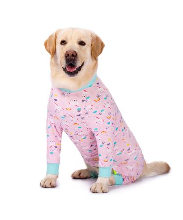Rehabilitation suit for medium-sized and large dogs after operations breathable full cover dog body body one-piece pajamas cone-e collar alternative surgical abdominal wounds and skin protection 34 pink