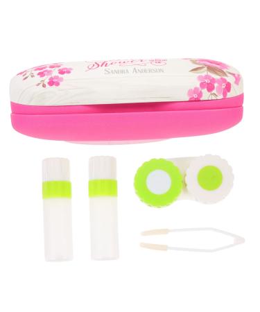 Solustrie 2 sentences Double -lodged glasses case portable - lens container accessories double glasses case 2 in 1 glasses case dual manual travel storage box flocked cloth