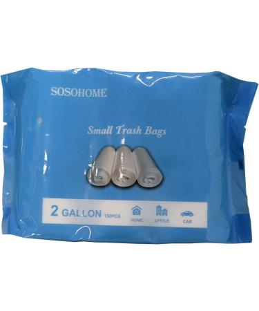 2 Gallon Small Trash Bags Clear - 150 Counts (3 Rolls, 50 Count per Roll) - Buy Online on GoSupps.com