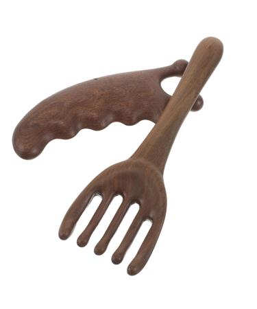 minkissy 2pi ces Peigne De Massage Bois De Santal Naturel Avec Poign e Outil De Grattage Pour Chevelu Et Massage Relaxant