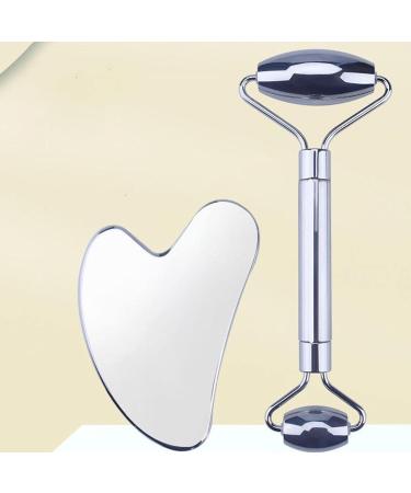 Stainless Steel Sha Set - Sha Board and Tool | Stainless Steel Facial Massager Skin Care Roller Metal Sha Tools for Muscle Relaxing Neck Body Face & Eyes Rossev - Buy Online on GoSupps.com
