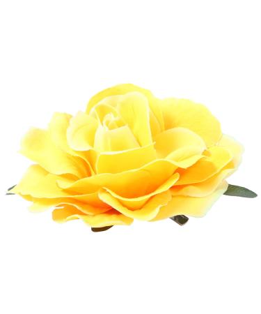 Mikinona 2 1 Bridal Hair Clip Hair Accessories for Women Wedding Wedding Hair Clip Mexican Hair Flowers Large Flower Pin up Rose Flower Hair Clip Yellow Artificial Flower Hairpin Hair Comb medium Giallo