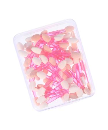 WOONEKY 50pcs Double Ended Eyeshadow Brush Eyeshadow Kit Eye Primer Brush Eye Makeup Brush Pink Emulsion
