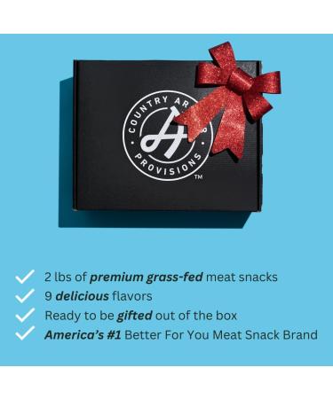 Jerky Gift Box - Country Archer Grass Fed Jerky - 18pk - One of Everything - Easter Basket Gifts - Gifts for Men - Gifts for Husband - Meat Snack Sampler Gift Box 40.95 g (Pack of 18) - Buy Online on GoSupps.com