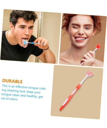 Housoutil Tongue Cleaning Brush Set 4 Multifunctional Tongue Scrapers for Adults | At-Home Oral Care Veivier Tool Orange 19.5x3x0.6cm x2pcs - Buy Online on GoSupps.com