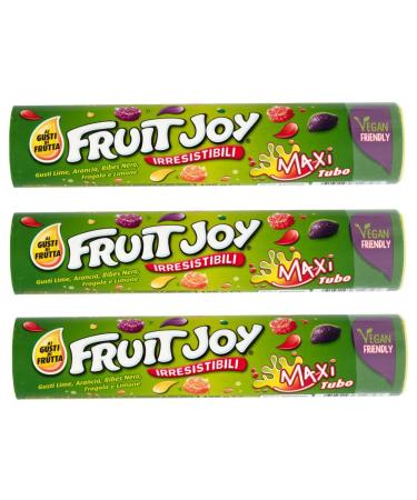 Nestl Fruit Joy Sweet Sweets with Fruit Flavor Maxi Tube of Rubber Candy 125g (Pack of 3)