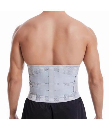 Gowhods Back Support Belt with Removable Pad Breathable Lumbar back brace for pain relief  Herniated Disc Unisex Waist Trimmer with Adjustable Straps for Sports Daily Office L/XL