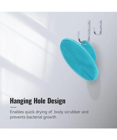 Ithyes Silicone Body Scrubber Exfoliating Body Brush For Men Women Lathers Well Easy to Clean More Hygienic Shower Scrubber For Body Face Scrubber For Sensitive Skin Body Buffer 1 Pack (Cyan) - Buy Online on GoSupps.com
