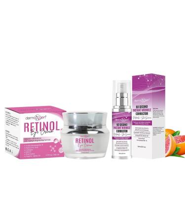 Retinol & Peptide Face Cream Duo Hydrating Facial Moisturizer and Under Eye Cream with Hyaluronic Acid for Smooth Refreshed-Looking Skin Skincare Set for All Skin Types (2.4 fl oz Total)