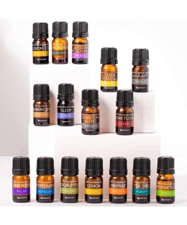SpaRoom 100% Pure Essential Oils Set Perfect for Aromatherapy Diffusers Humidifiers and Home Care Gift Set 16 Gift Set of 16