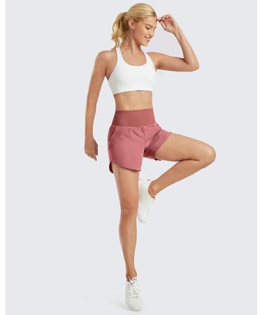G4Free Women's Athletic Running Shorts 5 Inch with Pockets - Lightweight Workout & Tennis Shorts for Gym Exercise - Taupe Large - Buy Online on GoSupps.com