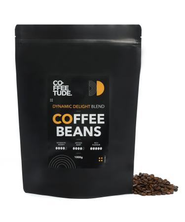 Coffeetude Dynamic Delight Blend (1kg 2.2lb) Exclusive Arabica and Robusta Coffee Blend Whole Coffee Beans Medium roasted Ideal for the preparation of Espresso Cappuccino Macchiato Latte Chocolate 1 g (Pack of 1) - Buy Online on GoSupps.com