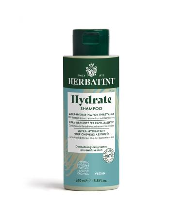 Herbatint Herbatint Hydrate Ultra Moisturizing Shampoo - 260ml | Organic Shampoo Ideal for Thirsty Dry & Dehydrated Hair | Exclusive Formula 97% Naturally Derived Ingredients Cosmos