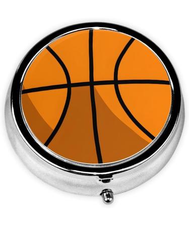 Basketball Printed Mini Round Pill Box - 3 Compartment Portable Organizer for Travel Home & Office - Buy Online on GoSupps.com