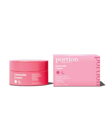 PORTION Ceramide Face Cream - A Simple Moisturiser with Ceramide Avocado & Grapeseed Oil - Hydrating Moisturiser for All Skin Types: Vegan Face Cream for Dry Skin & Moisturiser for Oily Skin 50ml