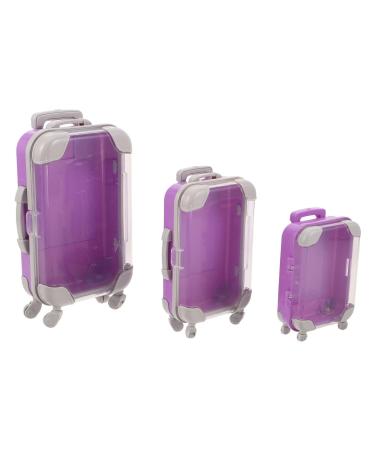 3 Pi ces Bo te de Rangement pour Faux Cils Mini Valises en Plastique Violet Transparent Lot de 3 Pi ces Tailles Mini Petit tui Portable Voyage pour Accessoires Cosm tiques