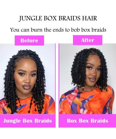 12 Inch Bob Box Braids Crochet Hair Pre-looped Butterfly Locs Jungle Box Braids 6 Packs, Knotless Flower Braids for Goddess #1B - Buy Online on GoSupps.com
