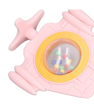 Flexible Silicone Teether - Safe Pink Airplane Shaped Teething Toy with Colorful Beads for Home & Travel - Buy Online on GoSupps.com