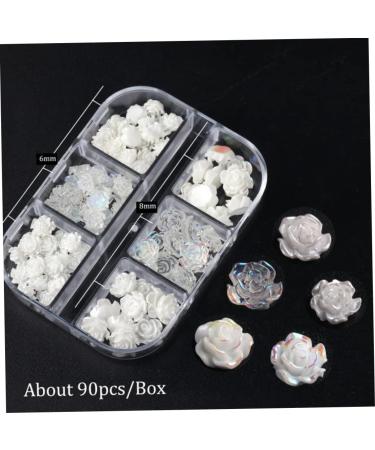 Flower Nail Art Glitters DIY 3D White Floral Nail Stud Sequins for Salon Gift Flower Nail Glitters - Buy Online on GoSupps.com