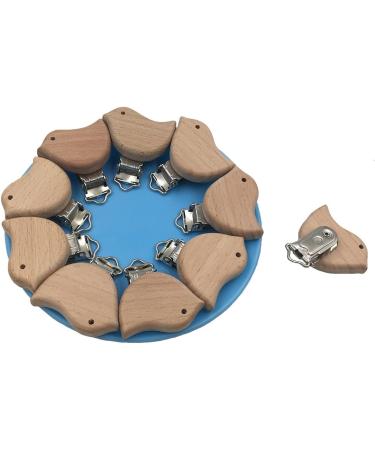 Natural Beech Wood Pacifier Clips for Boys & Girls | Soother Clip Accessories | DIY Pacifier Chains | International Shipping - Buy Online on GoSupps.com