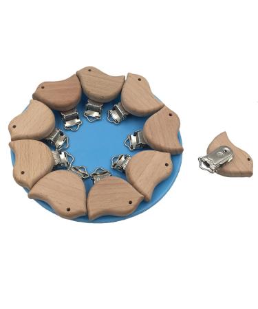 GLASSNOBLE Natural Beech Wood Pacifier Strap & Clip - Eco-Friendly Pacifier Chain with Star Accessories - International Shipping Available - Buy Online on GoSupps.com