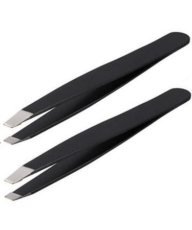 2pcs Lady Stainless Steel compatible with tool Eyebrow Facial Nose Hair Tweezers Remover Clip