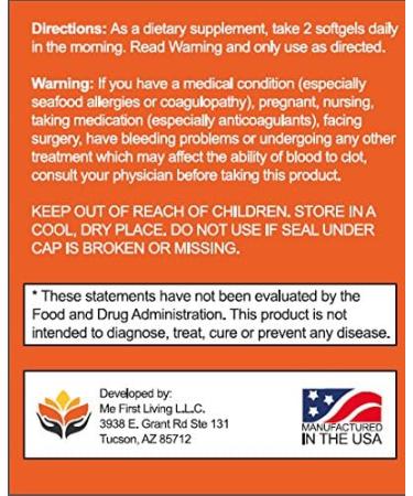 Me First Living Omega 3 Fish Oil 2000mg with EPA 800mg and DHA 400mg - Heart, Joint, Brain Health - 60 Burpless Capsules - Buy Online on GoSupps.com