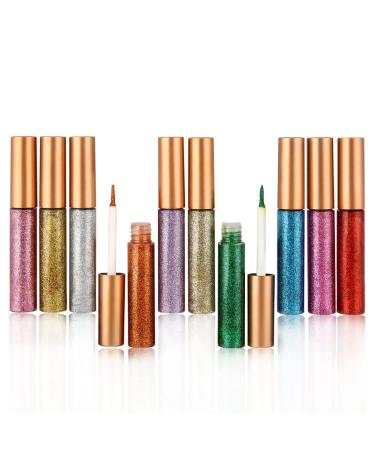 Allouli Glitter Eyeliner - 12 Shimmering Colors Waterproof & Long-Lasting Eye Makeup for Stunning Looks - Buy Online on GoSupps.com