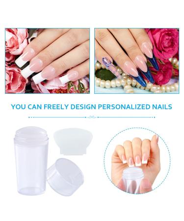 Clear Nail Art Stamper Set - Silicone French Manicure and Jelly Stamp for DIY Nail Art Accessories - Perfect for French Smile Lines - Buy Online on GoSupps.com