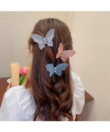 7 Pieces Butterfly Hair Clips Set - 5.5cm Decorative Jaw Clips for Women & Girls | Perfect Hairstyling Accessories for Parties & Weddings - 7 Colors Available - Buy Online on GoSupps.com
