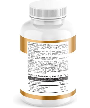 INSPORT Nutrition - Fenugreek - 400 mg Fenugreek Seed Extract - 90 Vegetable Capsules - 3 months reserve - No Additives - Buy Online on GoSupps.com