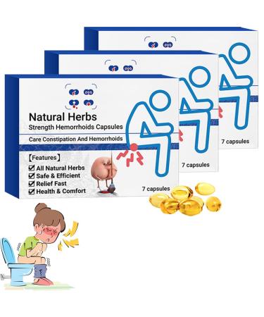 POMNZXC Natural Herbal Strength Hemorrhoid Capsules - Hemorrhoid Suppository Natural Hemorrhoid Relief Capsules Hemorrhoid Treatment (3Box)