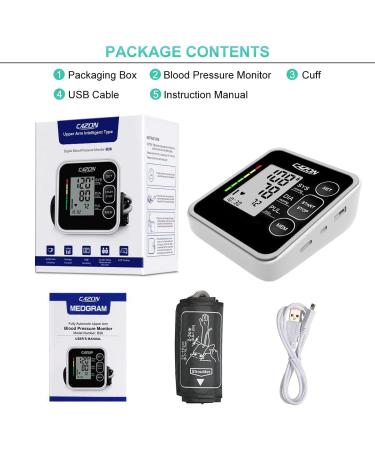 CAZON Upper Arm Blood Pressure Monitor with Pulse Rate Monitoring - Wide-Range Cuff 8.7-15.7 - 2x120 Memory - Home BP Monitor (Black) - Buy Online on GoSupps.com