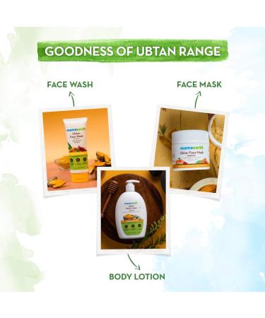 Mamaearth Ubtan Natural Face Wash with Turmeric & Saffron | Tan Removal & Skin Brightening | SLS & Paraben Free | 3.38 Fl Oz - All Skin Types - Buy Online on GoSupps.com