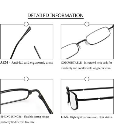 Kokobin Flexible Metal Reading Glasses | Unisex Feather-Hinge Readers with Case | 1.5 Diopter 4 St ck | International Shipping Available - Buy Online on GoSupps.com