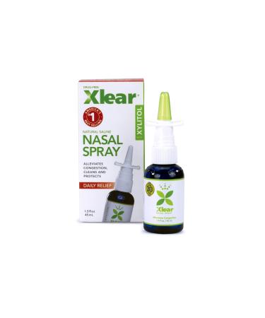 Xlear Nasal Spray, Natural Saline Nasal Spray with Xylitol, Nose Moisturizer for Kids and Adults, 1.5 fl oz (Pack of 1)