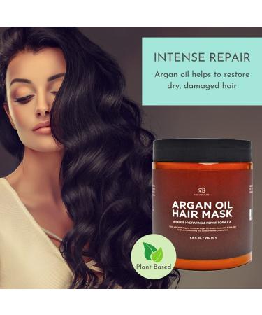 Radha Beauty Argan Oil Hair Mask 8 oz. - 100% Organic Hydrating Repair Formula with Argan Oil, Coconut Oil, Aloe Vera - Buy Online on GoSupps.com