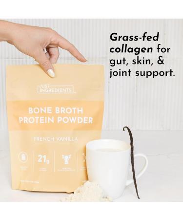 Bone Broth Protein Powder French Vanilla | 15 Servings | 21 g Grass-Fed Protein per Serving | Dairy-Free | Collagen for Gut Skin & Joint Support | Made with Real Food Ingredients - Buy Online on GoSupps.com