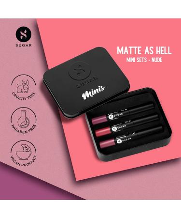 SUGAR Cosmetics Matte As Hell Mini Sets - Nude Nude Set | International Shipping Available - Buy Online on GoSupps.com