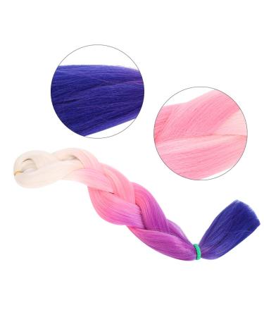 Ombre Braiding Hair - Kanekalon Jumbo Braid Extensions in Gradient Colors - White Pink Purple Dark Blue for Twist Braiding - Buy Online on GoSupps.com
