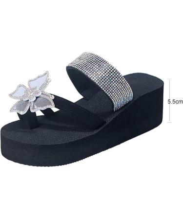 Buy XTZYGLFD Women's Orthopedic Sandals - Casual Slope Heel Bohemian Silver Flip Flops - Comfortable Beach Footwear Size 5 UK - Buy Online on GoSupps.com