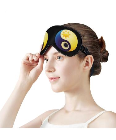 Yin Yang Sun Moon Sleep Mask | Adjustable Strap Eye Cover for Sleeping | Blocks Light for Night Travel and Naps | Men and Women - Buy Online on GoSupps.com