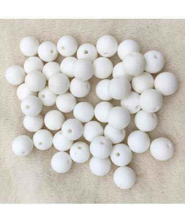 100pcs Snow White Silicone Round Beads - 15mm Sensory Pearl Beads for DIY Jewelry Making - Buy Online on GoSupps.com