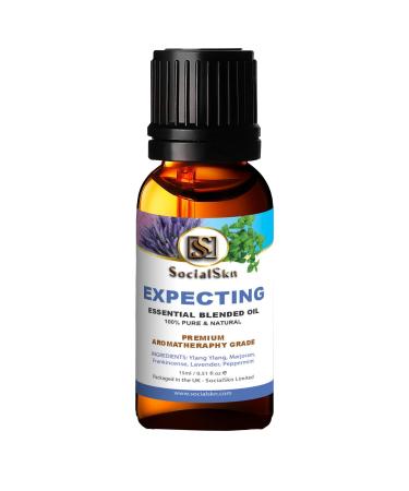 SocialSkn Expecting Blend Essential Oils for Diffusers for Home (15ml) - Pregnancy Essentials Gifts for Mom - Pregnancy Oil Blend - Perfect for Diffusers and Oils