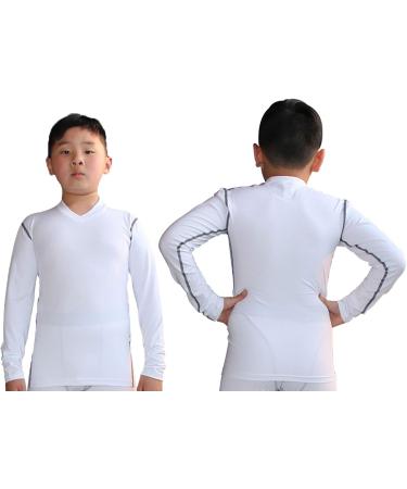 LANBAOSI Boys Long Sleeve Compression Shirts 3 Pack - Soccer Practice Base Layer for Kids in White Gray - Size 5 - Buy Online on GoSupps.com