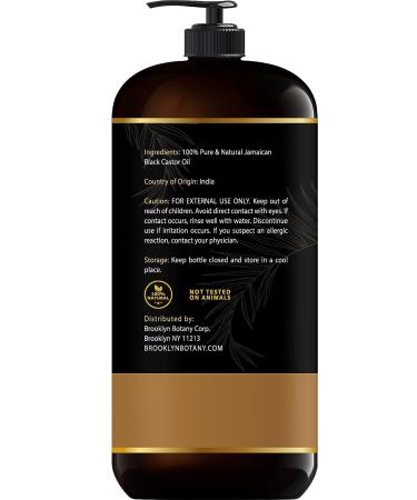 Brooklyn Botany 100% Pure Jamaican Black Castor Oil - Body & Hair Oil for Aromatherapy - 28 fl Oz - Buy Online on GoSupps.com